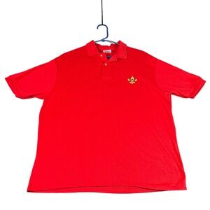 VTG ScreenMates Red Polo‎ Shirt Boy Short Sleeve Red Mens XL Made in USA